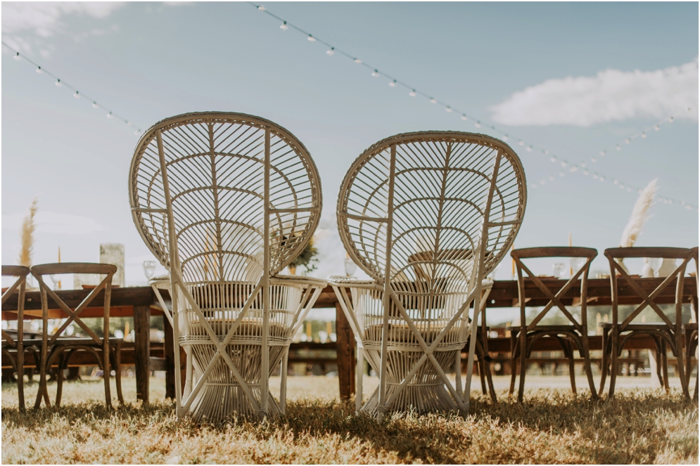 Boho Reception, Erin Padgett Events, Candace Erin Padgett Events, Weddings with Barbara, Outdoor Reception, Bohemian Reception Decor, Fall Wedding, Wicker Chairs
