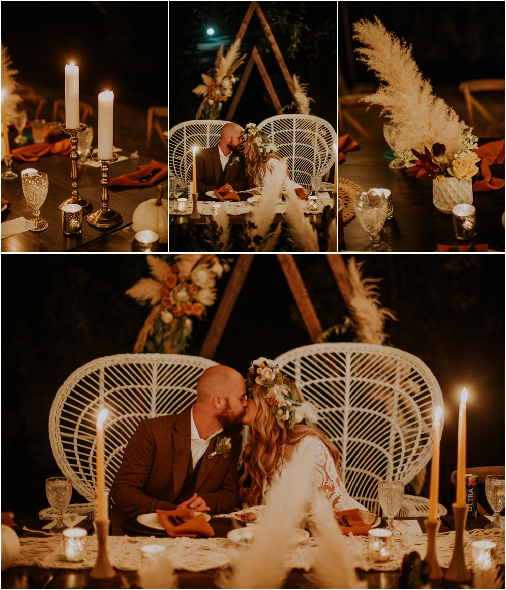 Bohemian Backyard Wedding, Rue De Seine Bridal, Lovely Bride, Flower Crown, Full Moon, Boho Wedding