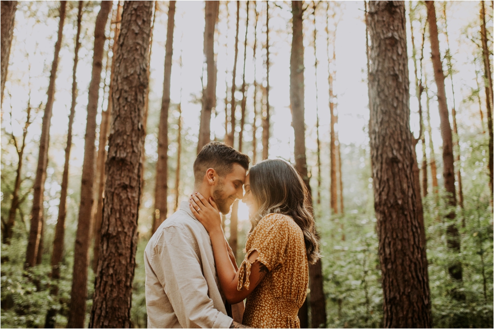 Charlotte NC, Charlotte Engagement Photographer, Charlotte Wedding Photographer, Pine Tree Engagement, Fall Engagement, Creative Wedding Photographer, Romantic Engagement Session, North Carolina Wedding Photographer, NC Engagement Photographer, Engaged, Proposal, Tattoos, holding each other