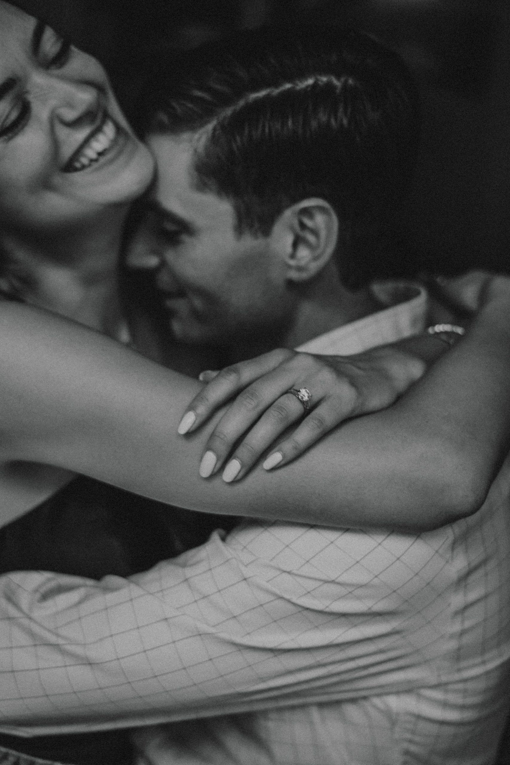 at home engagement session, New Jersey Wedding Photographer, New York Wedding Photographer, Intimate Engagement, Cozy rainy day, Chatham NJ, dancing in the living room, blurry black and white photos